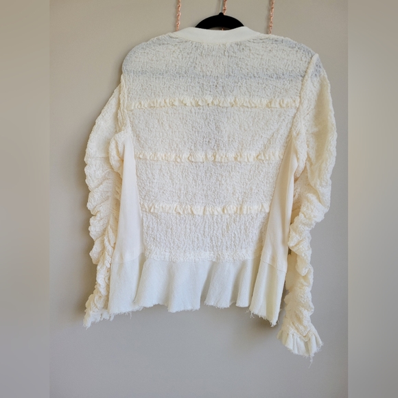 We The Free by Free People ruffled and rouged cardi size Medium - Picture 7 of 11